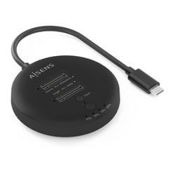 Aisens ASDS-2M2N05 Estacion de Docking de Doble Bahia M.2 NVME a USB-C 3.2 Gen2x2 - Clone - Color Negro - Aisens ASDS-2M2N05-BK