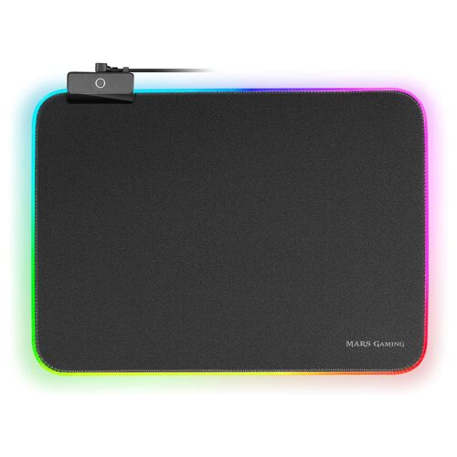Mars Gaming MMPRGBL - 365x265mm - Superfície optimizada - Sistema de controlo RGB com fibra ótica - 12 modos de iluminação - Material nano-têxtil - Design anti-desgaste - Conector USB e botão de controlo - Preto - Mars Gaming 235552