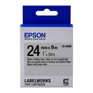 EPSON FITA LK-6SBE MATTE BLK/MATTSIV 24/9 - Epson C53S656009