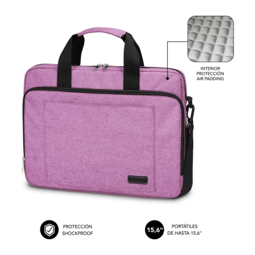 Capa para portátil Subblim para portáteis até 15,6 polegadas - Proteção com almofada de ar - Poliéster Oxford resistente - Repelente de líquidos - Cor rosa - Subblim SUBLB-4APLB12