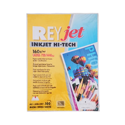 Papel 160gr A3 Rey Jet Glossy - 100Fls - Rey 1811650