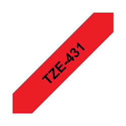 Fita Laminada 12mmx8mts Fundo Vermelho / Texto Preto - Brother BROTZ431