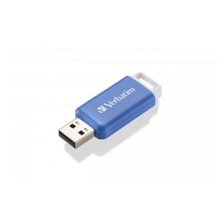 PEN VERBATIM 64GB USB 2.0 DATABAR BLUE - Verbatim 49455