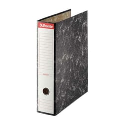 Caixa de Arquivo com Alavanca Esselte - Cartão - Formato Fólio - Lombada 75mm - Capacidade para 500 Folhas - Cor Preto Marmoreado - Esselte 46959