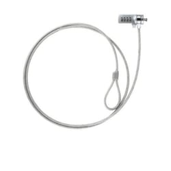 Tooq Cabo de segurança universal com combinação para computadores portáteis - Bloqueio de 4 dígitos - Aço de 4,5 mm - Comprimento 1,50 m - Tooq 142784