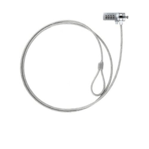 Tooq Cabo de segurança universal com combinação para computadores portáteis - Bloqueio de 4 dígitos - Aço de 4,5 mm - Comprimento 1,50 m - Tooq 142784