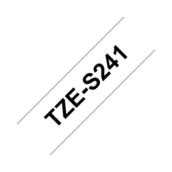 Fita Laminada SuperAdesiva 18mmx8mts Fundo Branco / Texto Preto - Brother BROTZS241