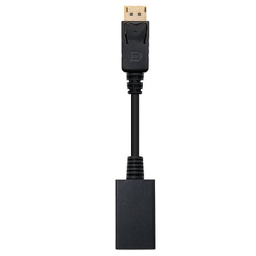 Conversor DisplayPort para HDMI Nanocabo - DP&#47;M-HDMI A&#47;F - 15 cm - Cor Preto - Nanocable 10.16.0502