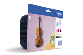 Pack 4 tinteiros de alta capacidade (BK/C/M/Y). Até 2.400 págs./preto e 1.200 págs./cor (ISO/IEC 24711) - Brother LC129XLVALBP