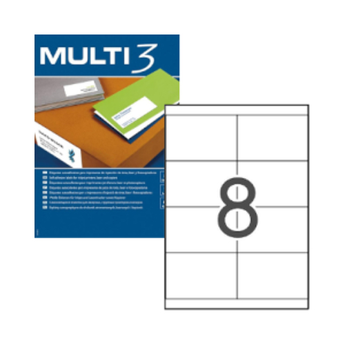 Etiquetas 105x070mm 100Fls A4 Multi3 800un - Multi3 APL4725