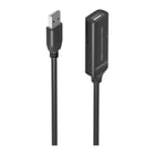 Cabo de extensão USB 2.0 da Aisens com amplificador - Tipo A/M-A/H - 10 m - Cor preta - Aisens 303452