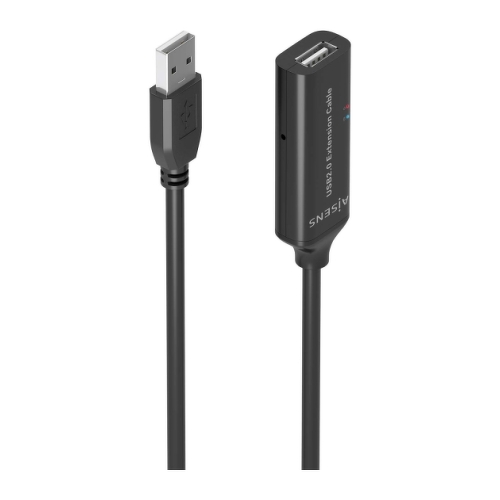 Cabo de extensão USB 2.0 da Aisens com amplificador - Tipo A/M-A/H - 10 m - Cor preta - Aisens 303452
