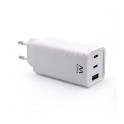EWENT CARREGADOR FAST 2xUSB-C 1xUSB-A POWER DELIVERY (65W) BRANCO - Ewent EW1323