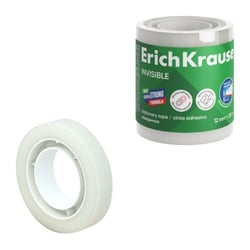 ErichKrause Fita adesiva invisível 12mmx20m - Superfície mate - Escrever sobre - Transparente - ErichKrause 63577