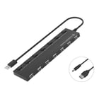 Hub USB-A 2.0 da Conceptronic com 7x USB-A 2.0 - Interruptores de alimentação individuais - Base magnética - Conceptronic HUBBIES08B