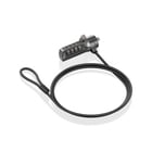 Cabo de segurança de aço Aisens com fecho de combinação - Compatível com fechadura Kensington - Fecho de 4 dígitos - Revestido a vinil - Ideal para computadores e computadores portáteis - Cor preta - Aisens 284932