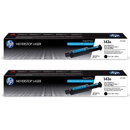 Pacote preto HP W1143A com 2 kits originais de recarga de toner - 143A - HP W1143AD