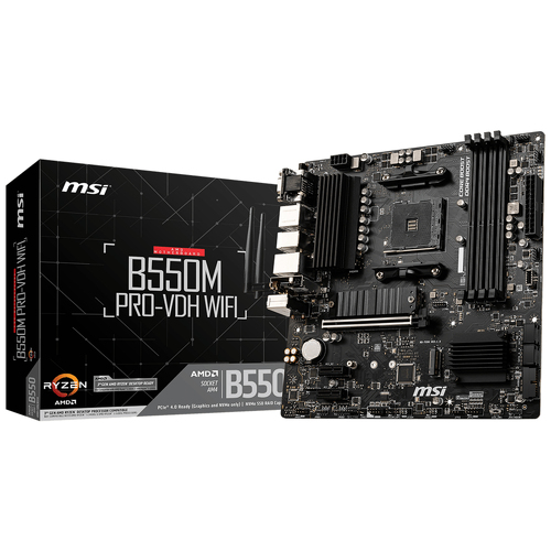 MSI B550M PRO-VDH WIFI AMD AM4 4xDDR4 HDMI/DP mATX - MSI 911-7C95-081
