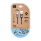 TechOneTech Cabo USB-A macho para Lightning macho 2m - Revestido a nylon - TechOneTech 241472