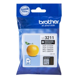 Tinteiro preto. Duração estimada: até 200 páginas (segundo ISO/IEC 24711) - Brother LC3211BK