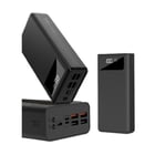 XO PR124 Powerbank 40000mAh - 4 saídas USB-A - Entradas MicroUSB, USB-C e Lightning - Ecrã LCD - Função de lanterna - Carregamento rápido - Robusto - XO 170691