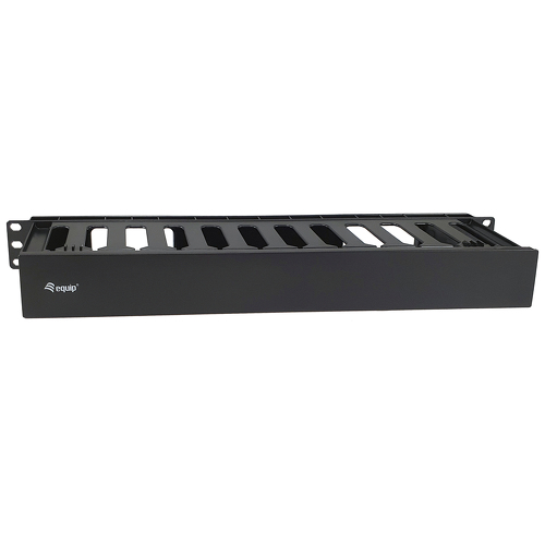 EQUIP 19" RACK MOUNT CABLE MANAGEMENT PANEL, BLACK - Equip 327318