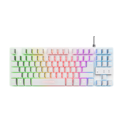 TRUST TECLADO GAMING GXT833 THADO RGB METAL COMPACT WHITE - Trust 25404
