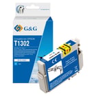 G&G Epson T1302 Cião/Azul Cartucho de Tinta Compatível, 14 ml - Tinteiro Compatível C13T13024010