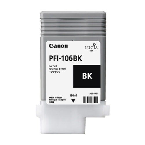 Tinteiro PFI-106 de 130 ml BK (black) - preço válido p/ unid pré estabelecidas - Canon 6621B001