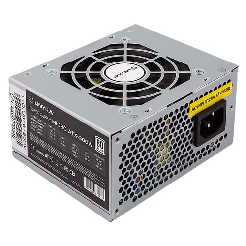 Fonte de alimentação Unykach SFX 300W 85% Eficiência 300W SFX - Ventoinha de 80mm - Unykach 52002