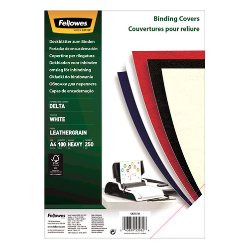 Cartolina A4 250gr Delta Couro 100Folhas Branco - Fellowes 1725370101