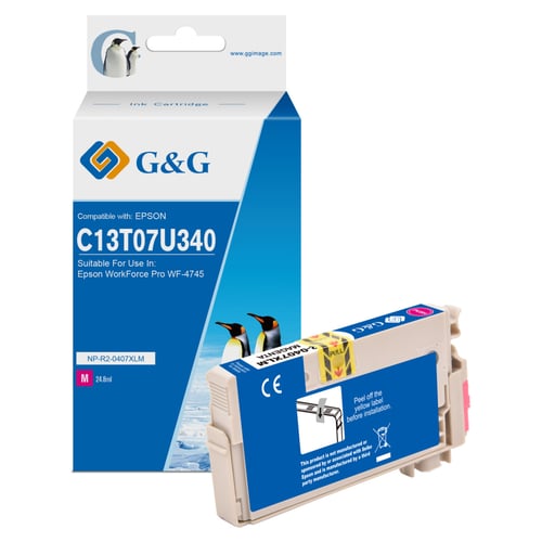 G&G Epson 407 Magenta Cartucho de Tinta Compatível, 1.900 Páginas - Tinteiro Compatível C13T07U340