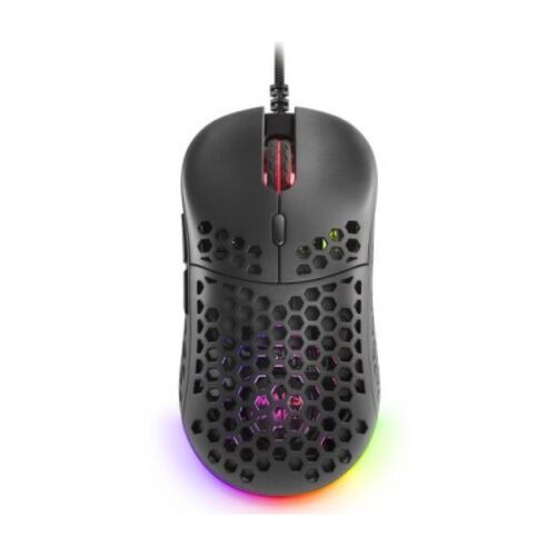 Mars Gaming MM55 Rato Gaming USB 12800dpi - Estrutura em painel perfurado - 5 botões - Iluminação RGB Chroma - Utilização com a mão direita - Cabo de 1,70 m - Mars Gaming MM55