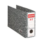 Caixa de arquivo Dohe Leverarch - Formato de um quarto de página - Tamanhos 287x210x75mm - Papel sobre cartão forrado com papel impresso - Protectores de canto metálicos - Ilhós e alavanca de alta qualidade - Cor cinzento marmoreado - Dohe DO09104
