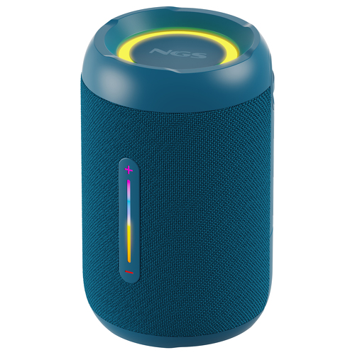 IPX7 Waterproof 20W BT Speaker - USB Input - LED Lights - Blue - NGS ROLLERFURIA2TINYBLUE