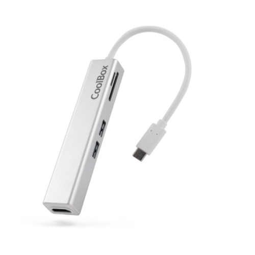 Coolbox MINIDOCK LITE USB-C Alumínio - HDMI - 3xUSB3.0 - SD - MicroSD - Cor Branco - Coolbox 298452