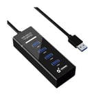 Cromad Cable USB 2.0 - Longitud 30cm - Indicador LED - Velocidad de Transferencia 480 Mbps - 4 Puertos - Sin Instalacion - Compatible con Todos los Sistemas Operativos - Color Negro - Cromad CR1118