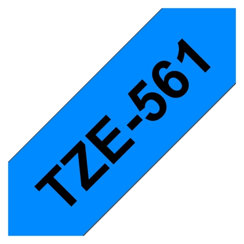Fita de etiquetas laminadas genéricas Brother TZe561 - Texto preto sobre fundo azul - Largura 36 mm x 8 metros - BR-TZE561