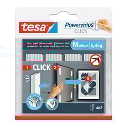 Tiras Fixação 80mmx20mm Tesa Powerstrips Click 5,4Kg 4x2un - Tesa 1561101