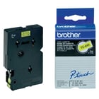 Fita laminada. Texto preto sobre fundo amarelo. Largura: 9 mm. Comprimento: 7,7 m - Brother TC691