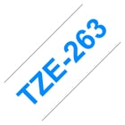 Brother TZe263 Generic Laminating Label Tape - Texto azul sobre fundo branco - Largura 36mm x 8 metros - BR-TZE263