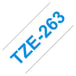 Brother TZe263 Generic Laminating Label Tape - Texto azul sobre fundo branco - Largura 36mm x 8 metros - BR-TZE263