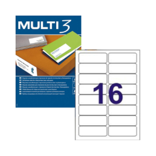 Etiquetas 099,1x034mm 100Fls A4 Multi3 1600un - Multi3 APL4727