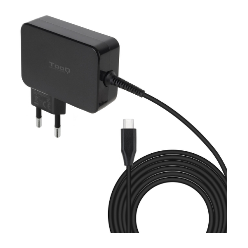 Carregador para portátil Tooq GaN USB-C/PD 100W - Cabo de 1,80m - Preto - Tooq 306573