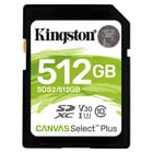 SD Card XC 512GB Canvas Select Plus 100R C10 UHS-I U3 V30 - Kingston SDS2/512GB