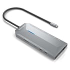 Base de ligação USB-C 12 em 1 da Aisens - USB-C para 2xHDMI - 1xRJ45 - 3xUSB-A - 2xUSB-C - 1xUSB-C PD - 1xÁudio - 1xSD - 1xMicro SD - 15 cm - Cor cinzenta - Aisens 236382