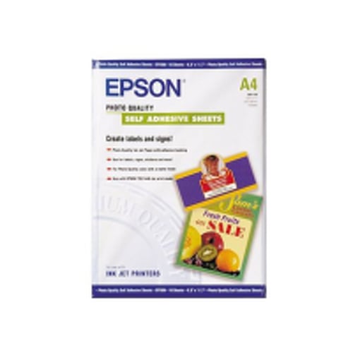 Papel A4 167g Autocolante Photo InkJet (720/1440ppp) (SO41106) 10 Folhas - Epson EPSC13S041106