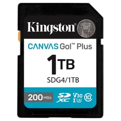 1TB SDXC Canvas Go Plus Gen4 200MB/s C10 UHS-I U3 V30 - Kingston SDG4/1TB