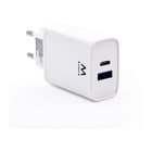 EWENT CARREGADOR USB-A E USB-C QC3 2 PORTAS (20W) BRANCO - Ewent EW1321
