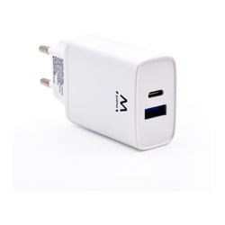 EWENT CARREGADOR USB-A E USB-C QC3 2 PORTAS (20W) BRANCO - Ewent EW1321